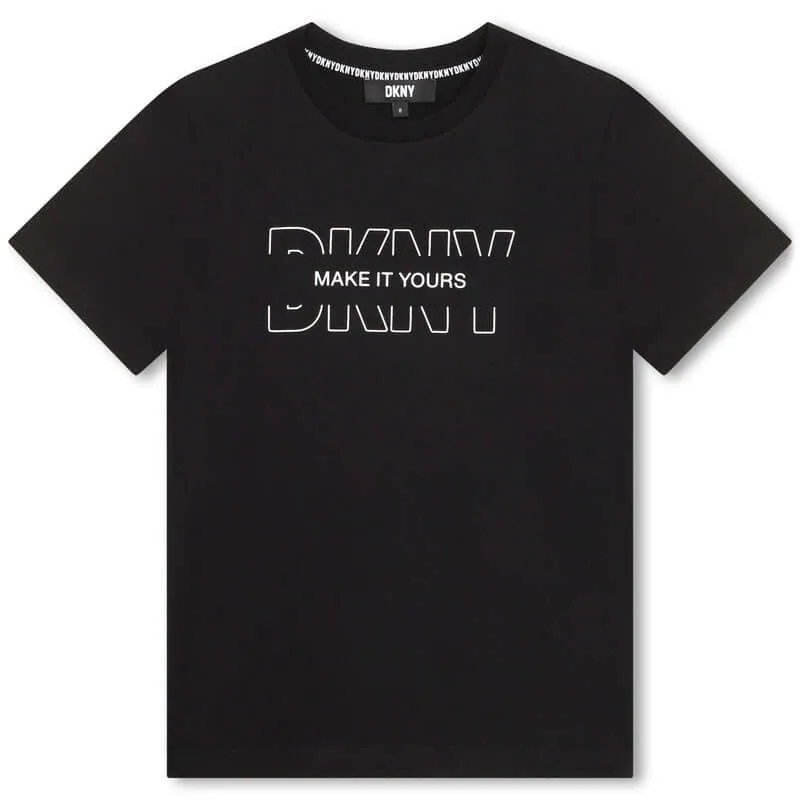 Jungen Schwarzes Kurzarm T-Shirt