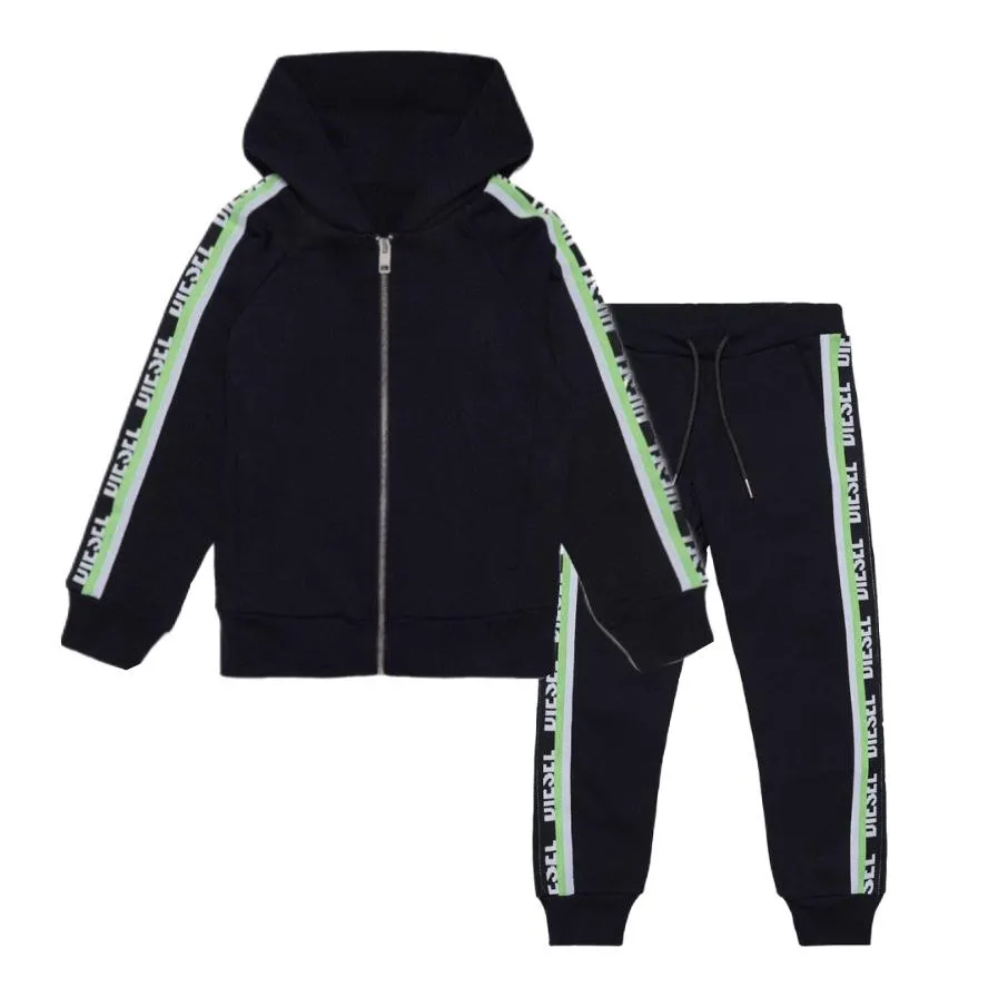 Jungen Schwarz Anzug-Style Tracksuit Set