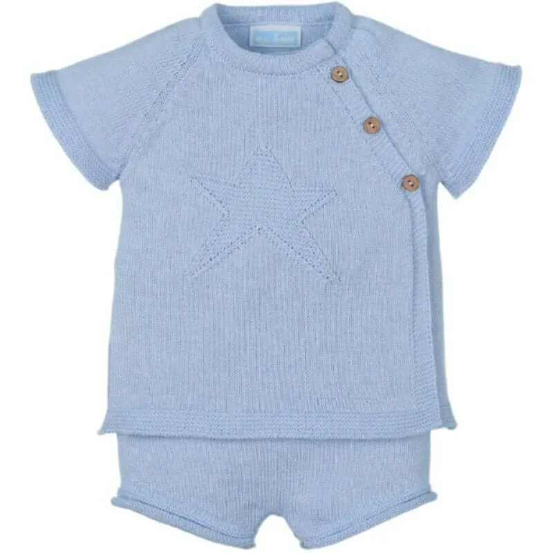 Jungen Blaues 2-teiliges Shorts-Set