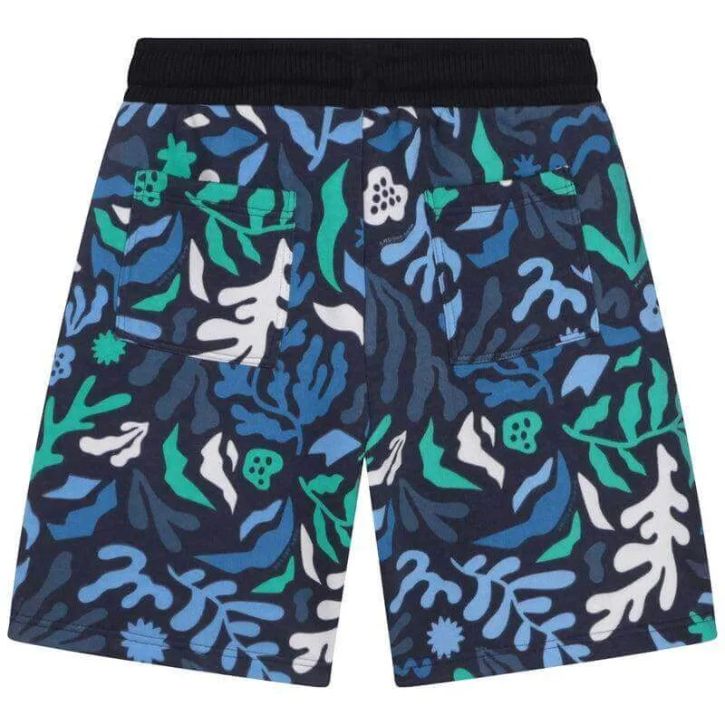 Jungen Blaue Algen-Print Shorts
