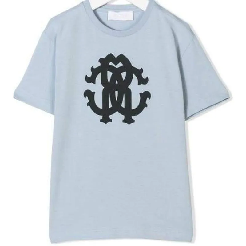 Jungen Blaues Cavalli Logo T-Shirt