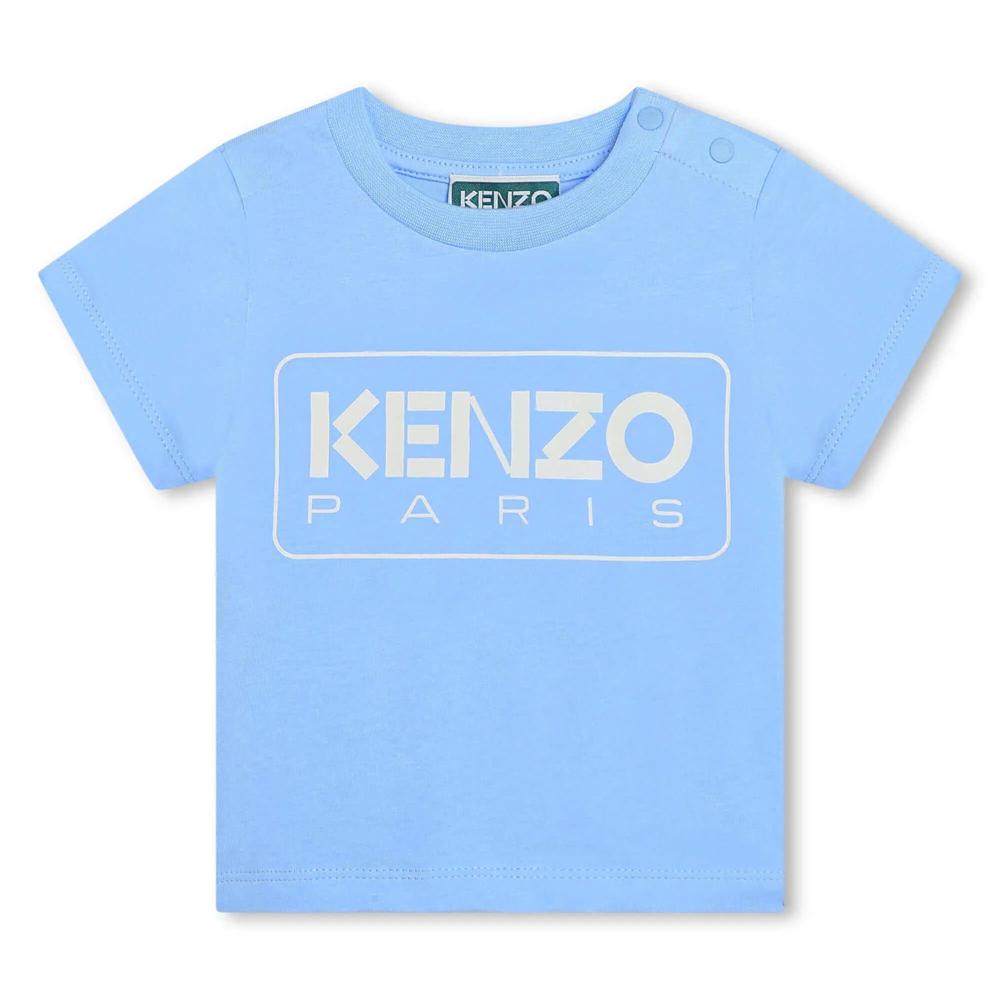 Jungen Blaues Baumwoll-Kenzo Paris Logo T-Shirt