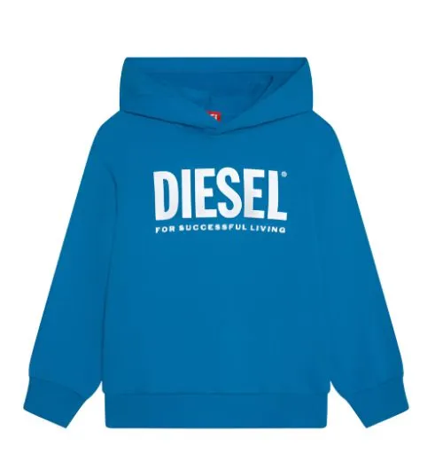 Jungen Blaue Baumwoll-Hoodie mit Logo