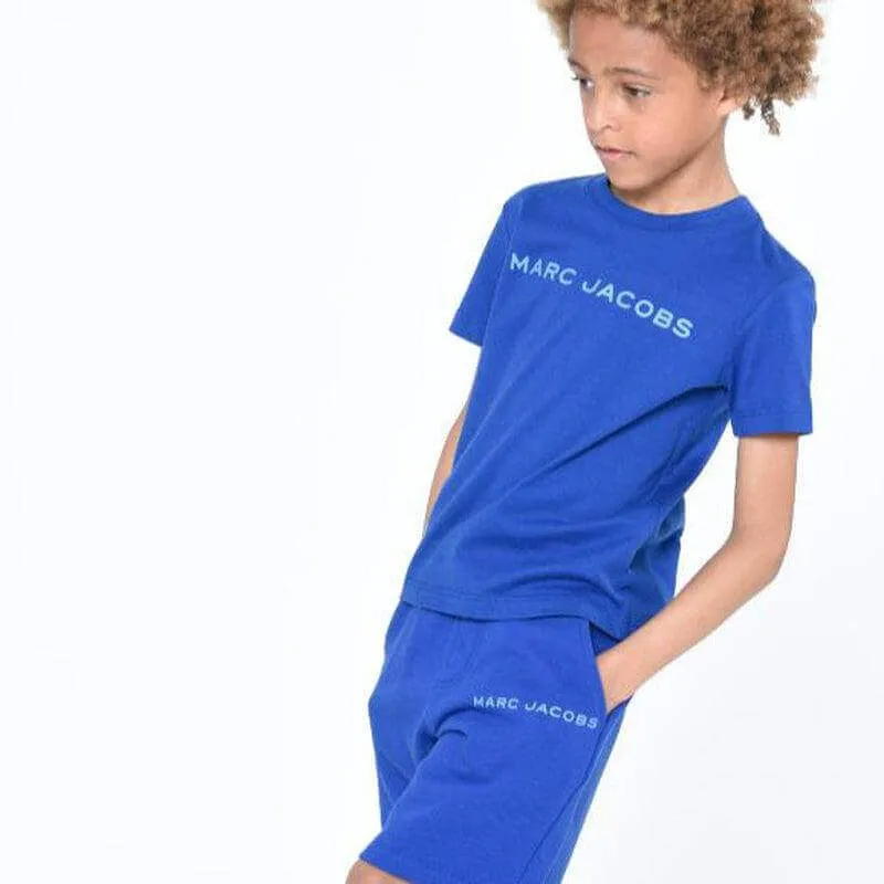 Jungen Blaue Baumwoll-Logo Shorts