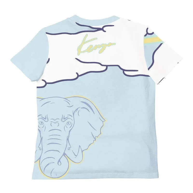 Jungen Blaues Baumwoll-Logo T-Shirt