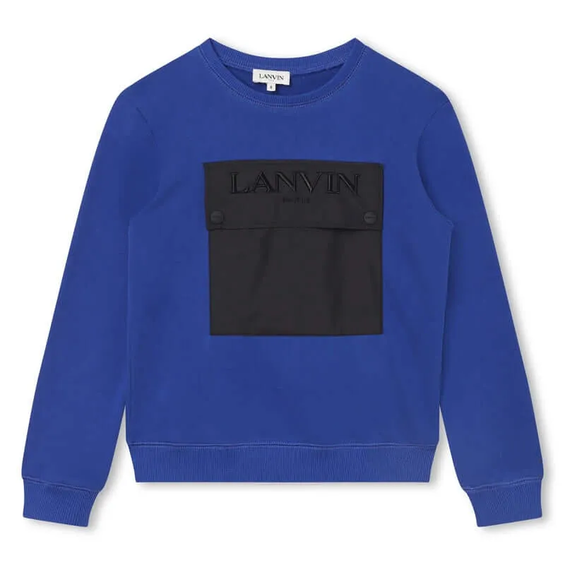 Jungen Blau Baumwoll Sweatshirt a