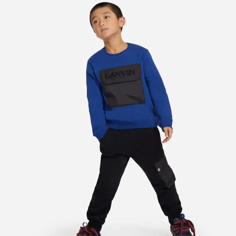 Jungen Blau Baumwoll Sweatshirt a