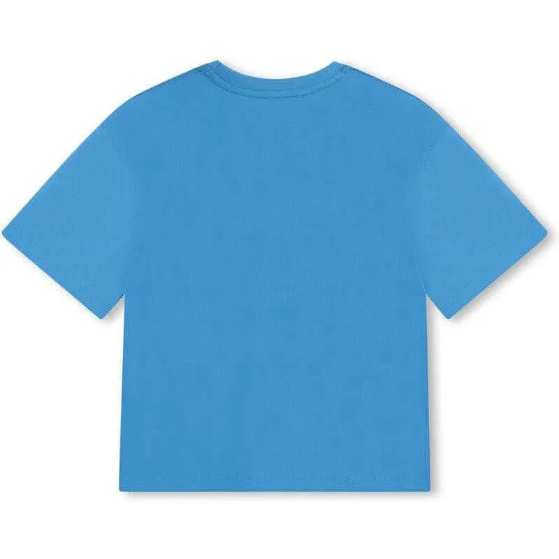 Jungen Blaues Geprägtes Kurzarm T-Shirt