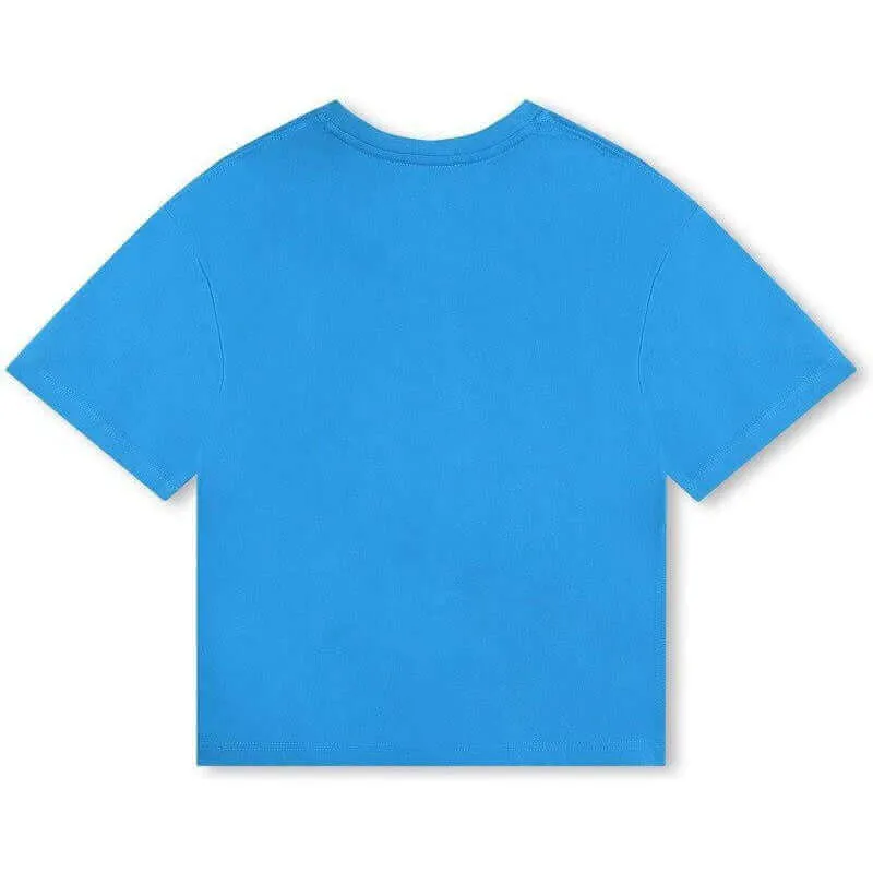 Jungen Graffiti-Logo T-Shirt mit kurzen Ärmeln in Blau