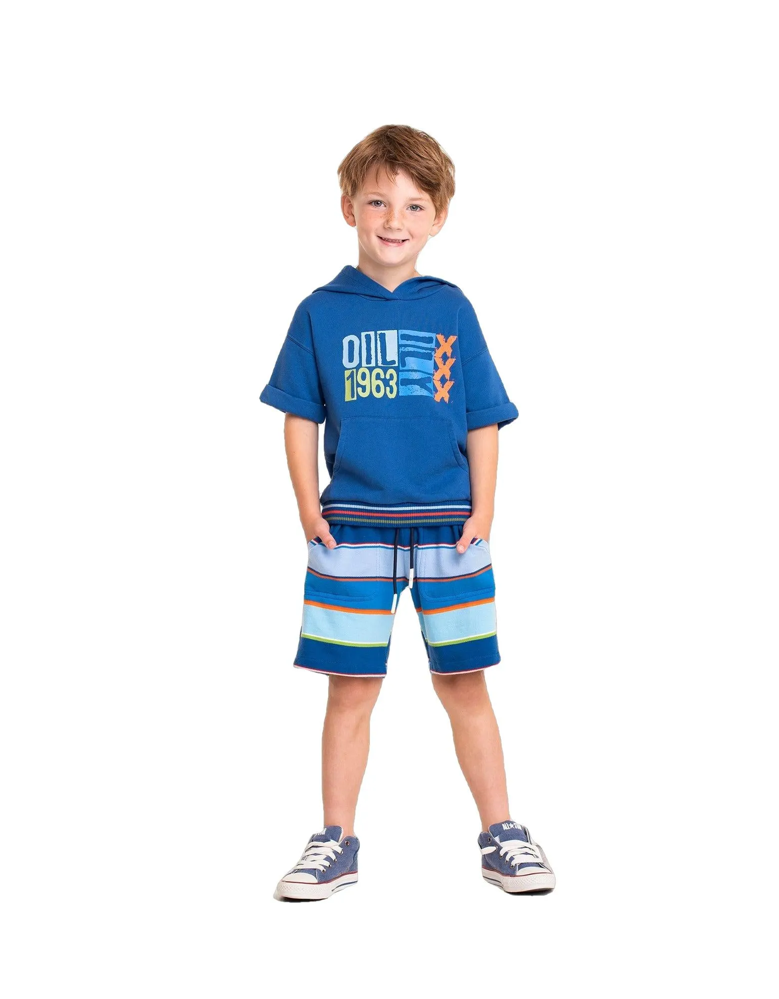 Jungen Blauer Hoodie Pullover mit Kapuze