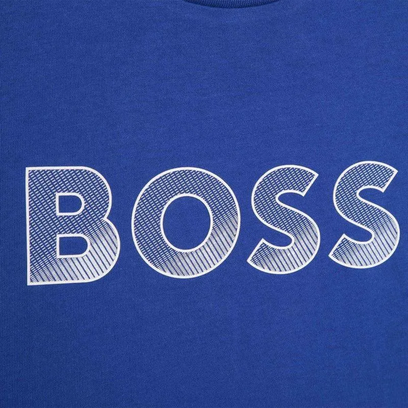 Jungen Blaues Logo Kurzarm T-Shirt
