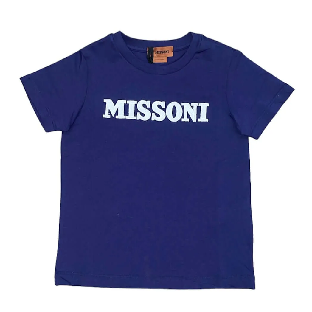 Jungen Blaues Logo T-Shirt