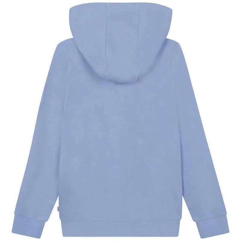 Jungen Blaues Logo Reißverschluss Hoodie