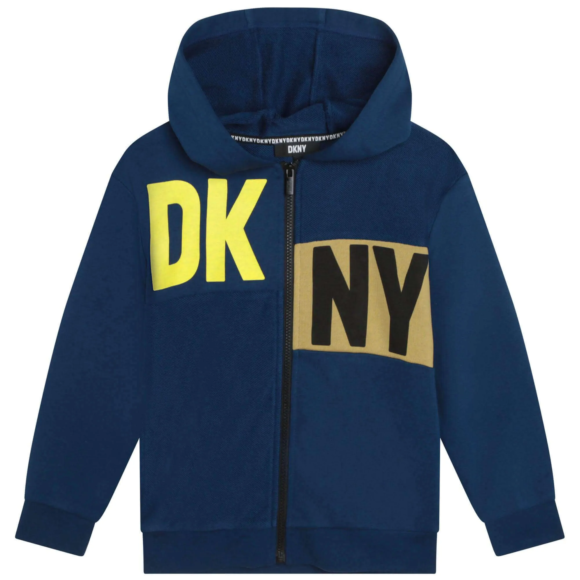 Jungen Blaues Logo Reißverschluss Hoodie