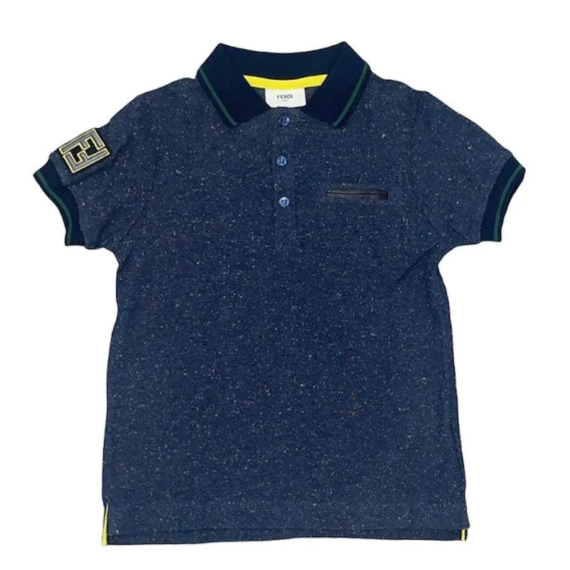 Jungen Polohemd mit blauen Sprenkeln