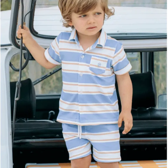 Jungen-Blau-Gestreiftes-Set
