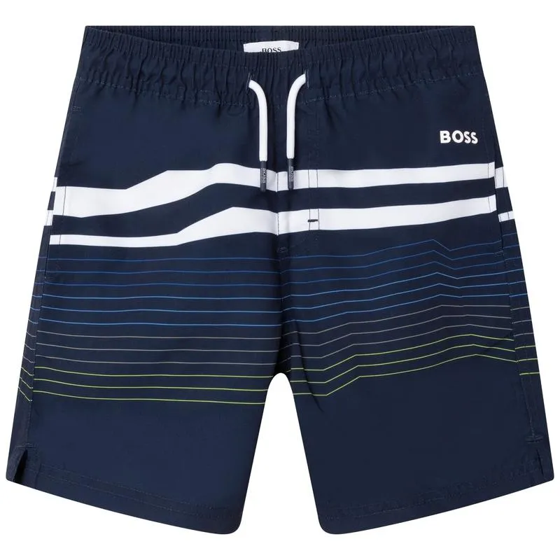 Blaue gestreifte Badehose für Jungen