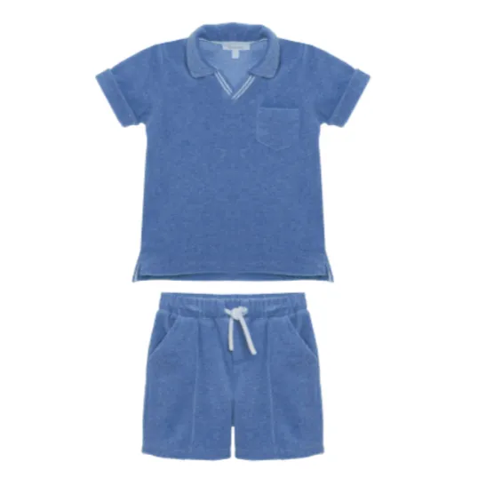 Jungen-Blau-Frottee-Set