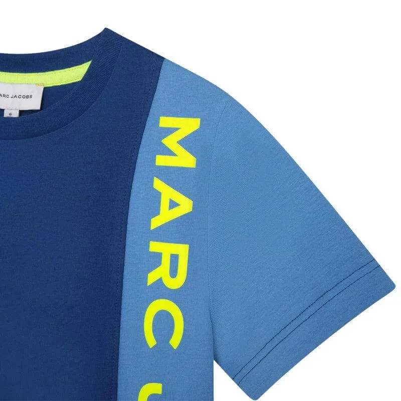 Jungen Blaues Vertikales Logo T-Shirt