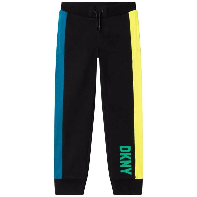 Jogginghose für Jungen in Blau / Gelb gestreift