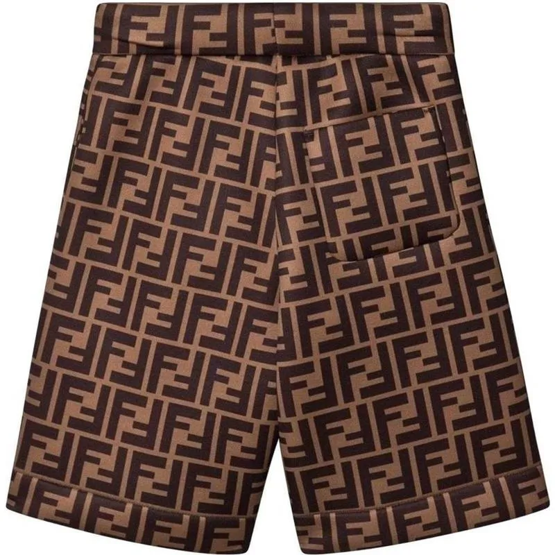 Jungen Braune 'FF' Logo Shorts