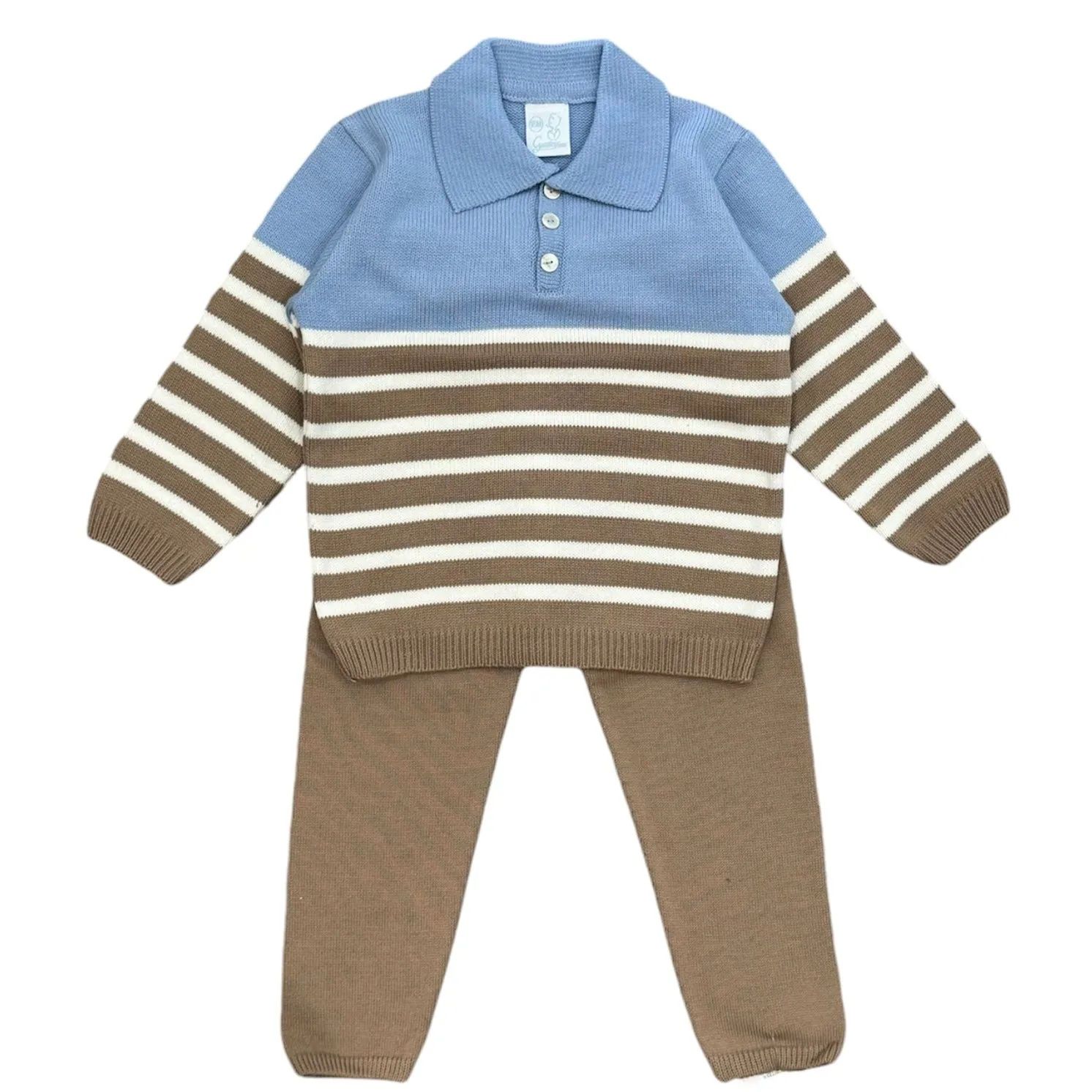 Braunes Strick-Set für Jungen
