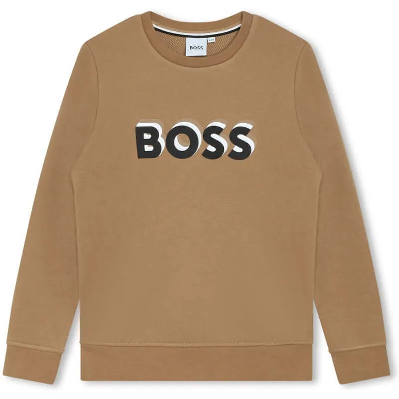 Brauner Logo-Sweatshirt für Jungen