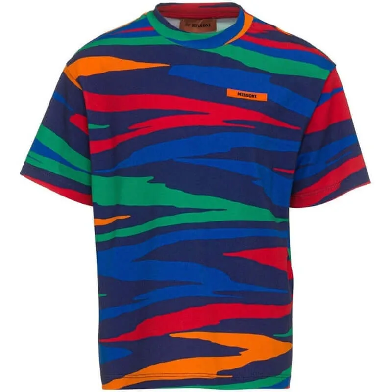 Jungen T-Shirt mit farbenfrohem abstraktem Muster