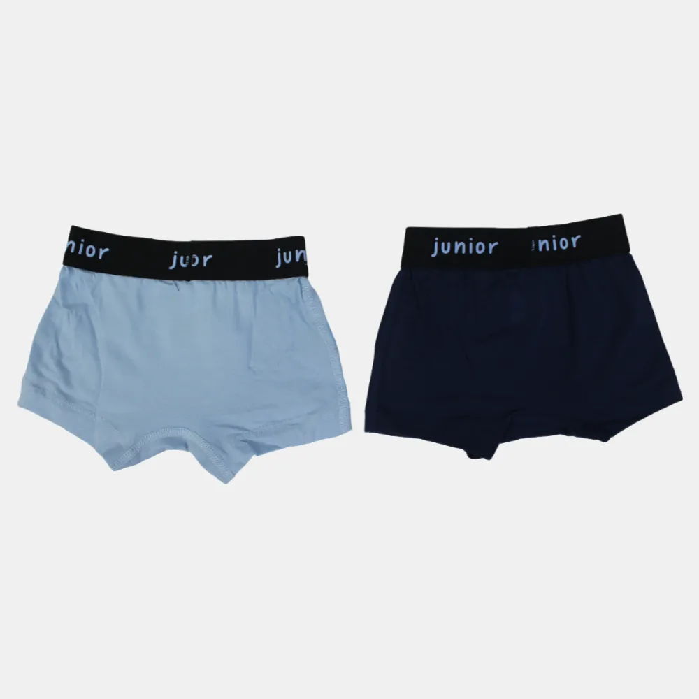 Jungen-Baumwoll-Boxershorts – Marineblau & Hellblau (2er-Pack, Captain America Design)