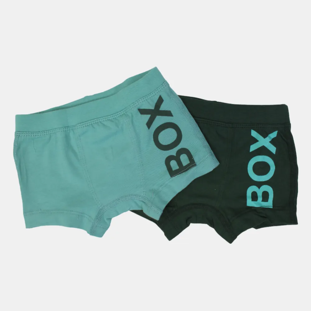 Baumwoll-Boxershorts für Jungen – Olive & Pistazie (2er Pack)
