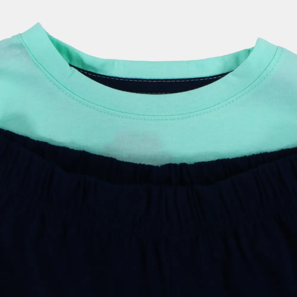 Baumwoll-Pyjama-Set für Jungen – Aqua