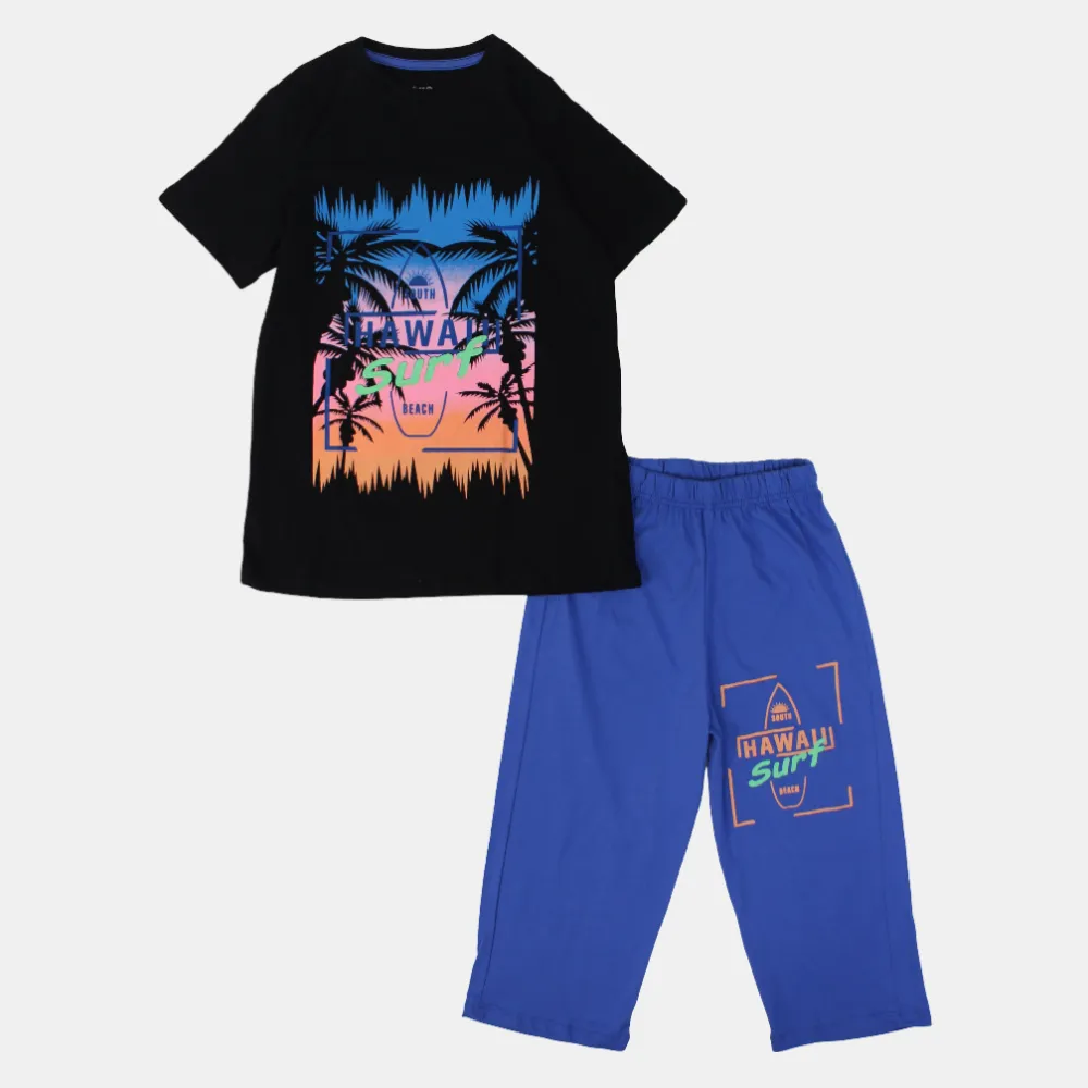 Jungen Baumwoll-Schlafanzug-Set - Hawaii Surf Druck