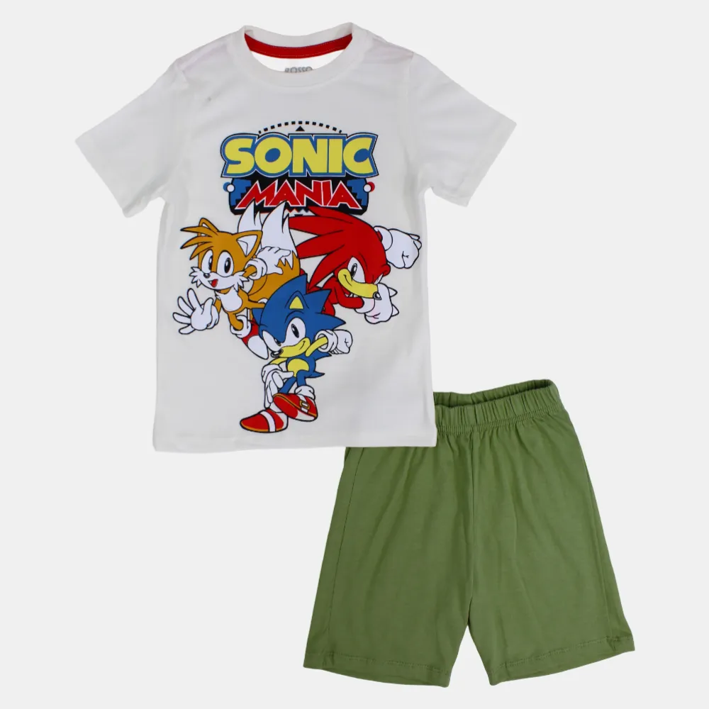 Baumwoll-Pyjama-Set für Jungen - Sonic Mania Design