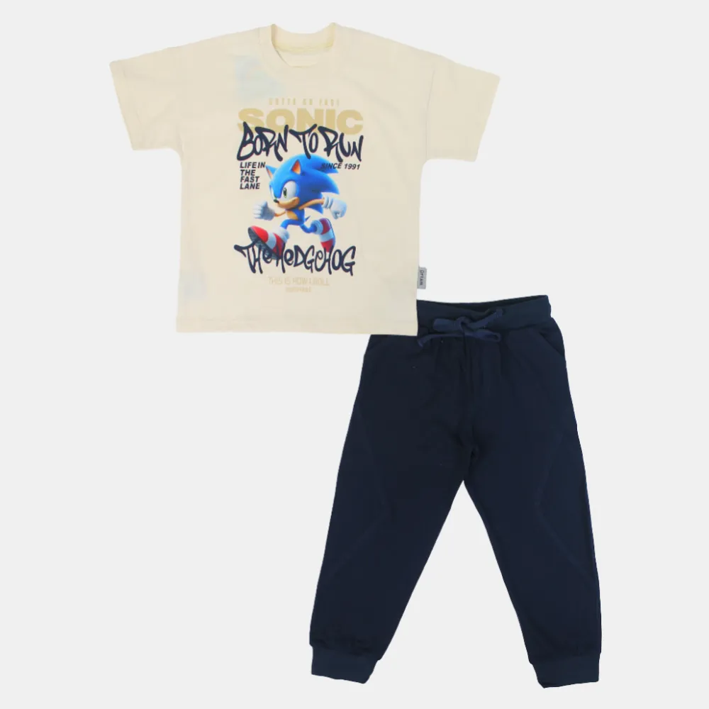 Jungen Baumwoll-Pyjama-Set - Sonic the Hedgehog Druck