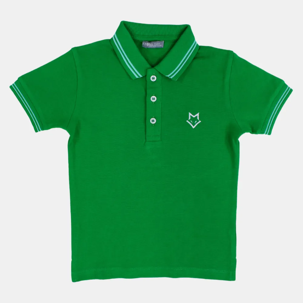 Jungen Baumwoll-Polohemd Uni