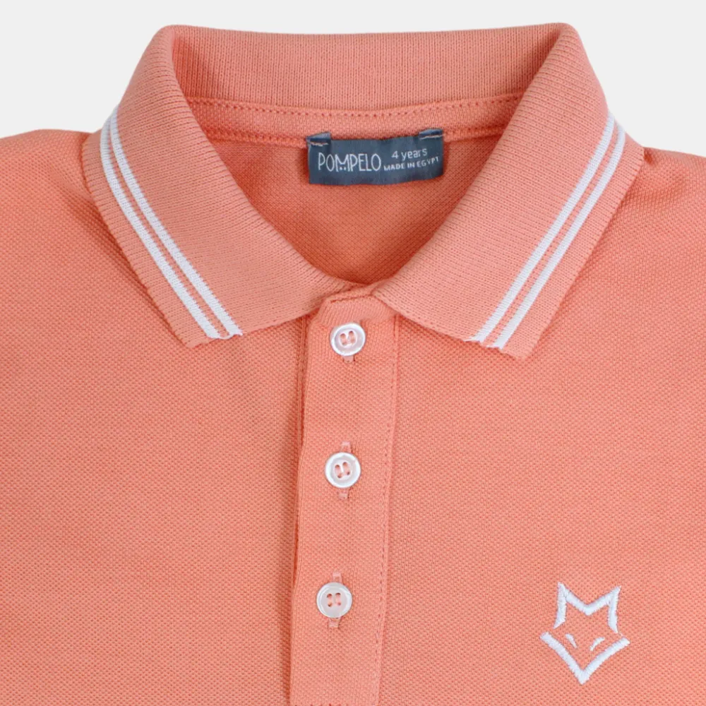 Jungen Baumwoll-Polohemd Uni