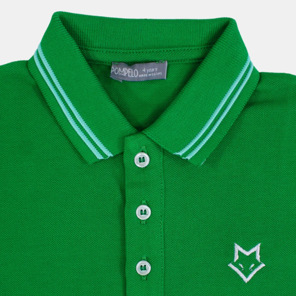 Jungen Baumwoll-Polohemd Uni