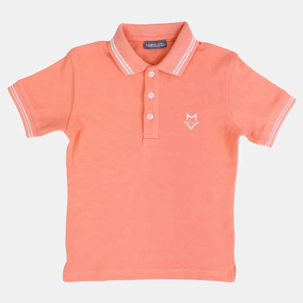 Jungen Baumwoll-Polohemd Uni