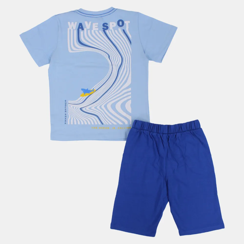 Jungen Baumwoll-Pyjama-Set mit kurzen Ärmeln - 