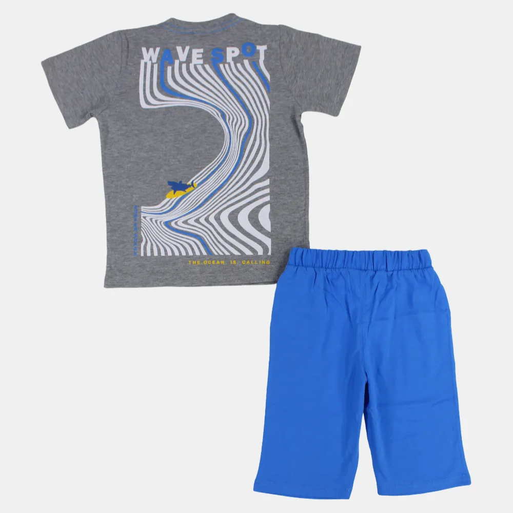Jungen Baumwoll-Pyjama-Set mit kurzen Ärmeln - 