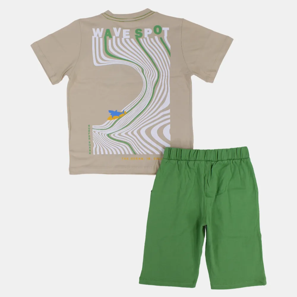 Jungen Baumwoll-Pyjama-Set mit kurzen Ärmeln - 