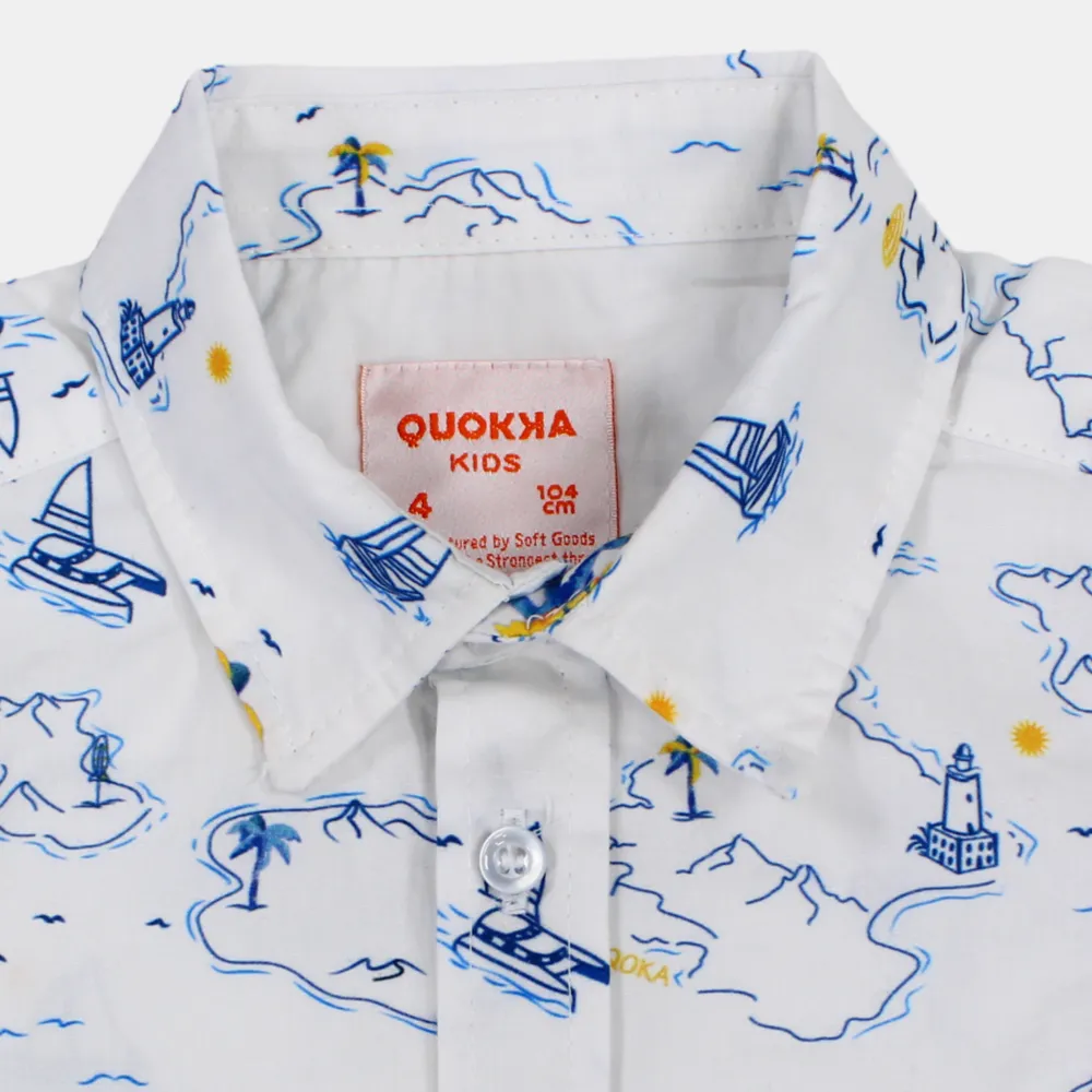 Jungen Baumwoll-Kurzarmhemd mit maritimem Design