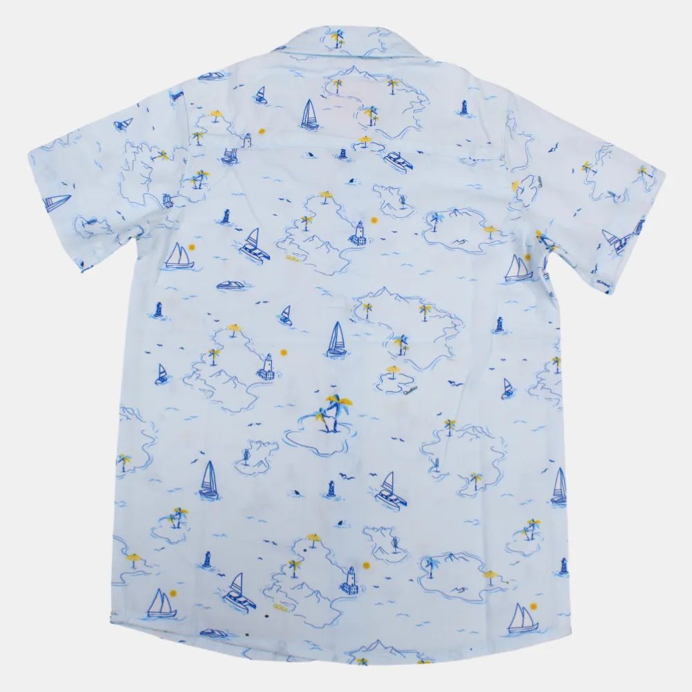 Jungen Baumwoll-Kurzarmhemd mit maritimem Design