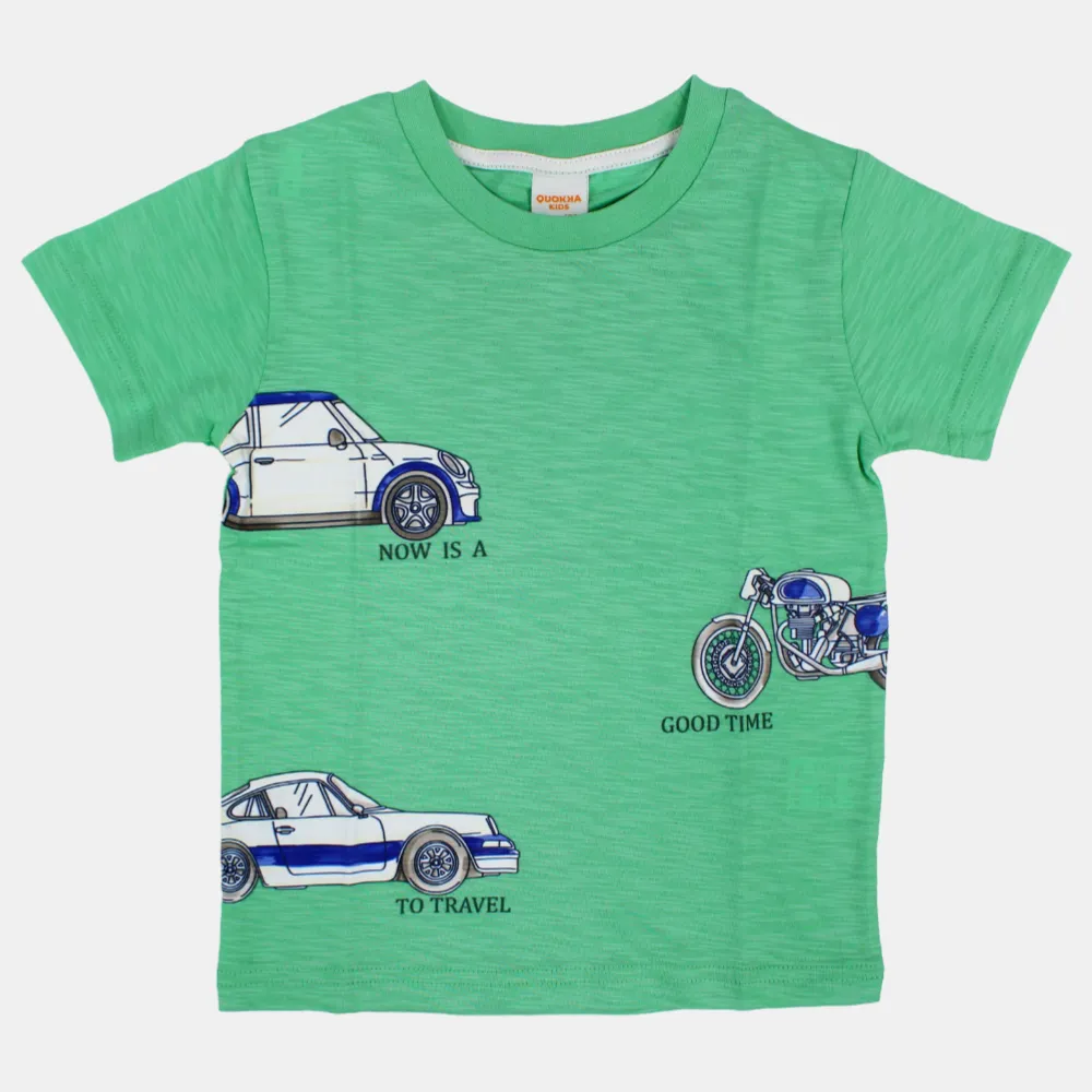 Jungen Baumwoll T-Shirt mit kurzen Ärmeln und Autodesign