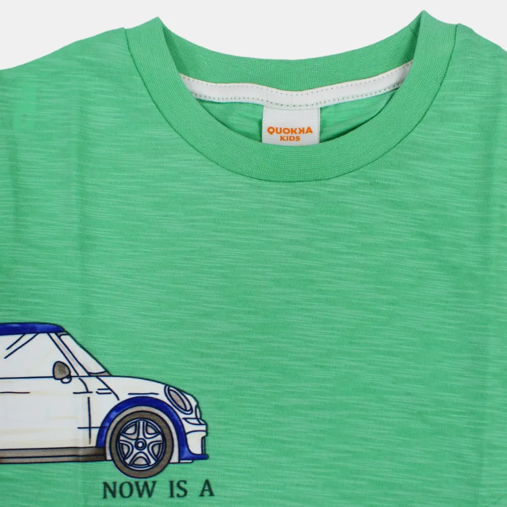 Jungen Baumwoll T-Shirt mit kurzen Ärmeln und Autodesign