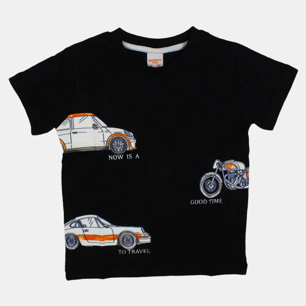 Jungen Baumwoll T-Shirt mit kurzen Ärmeln und Autodesign
