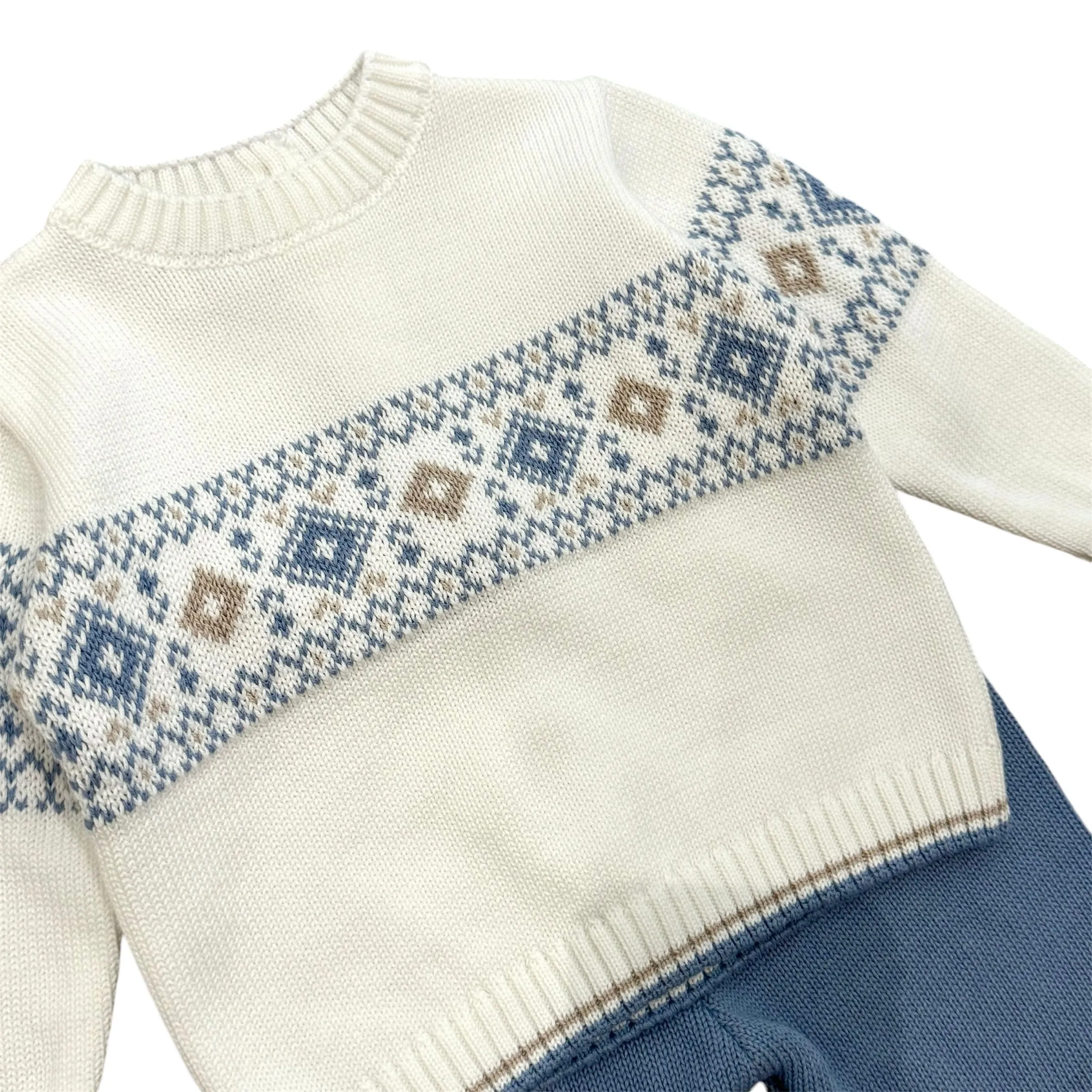 Jungen Creme Strick-Set