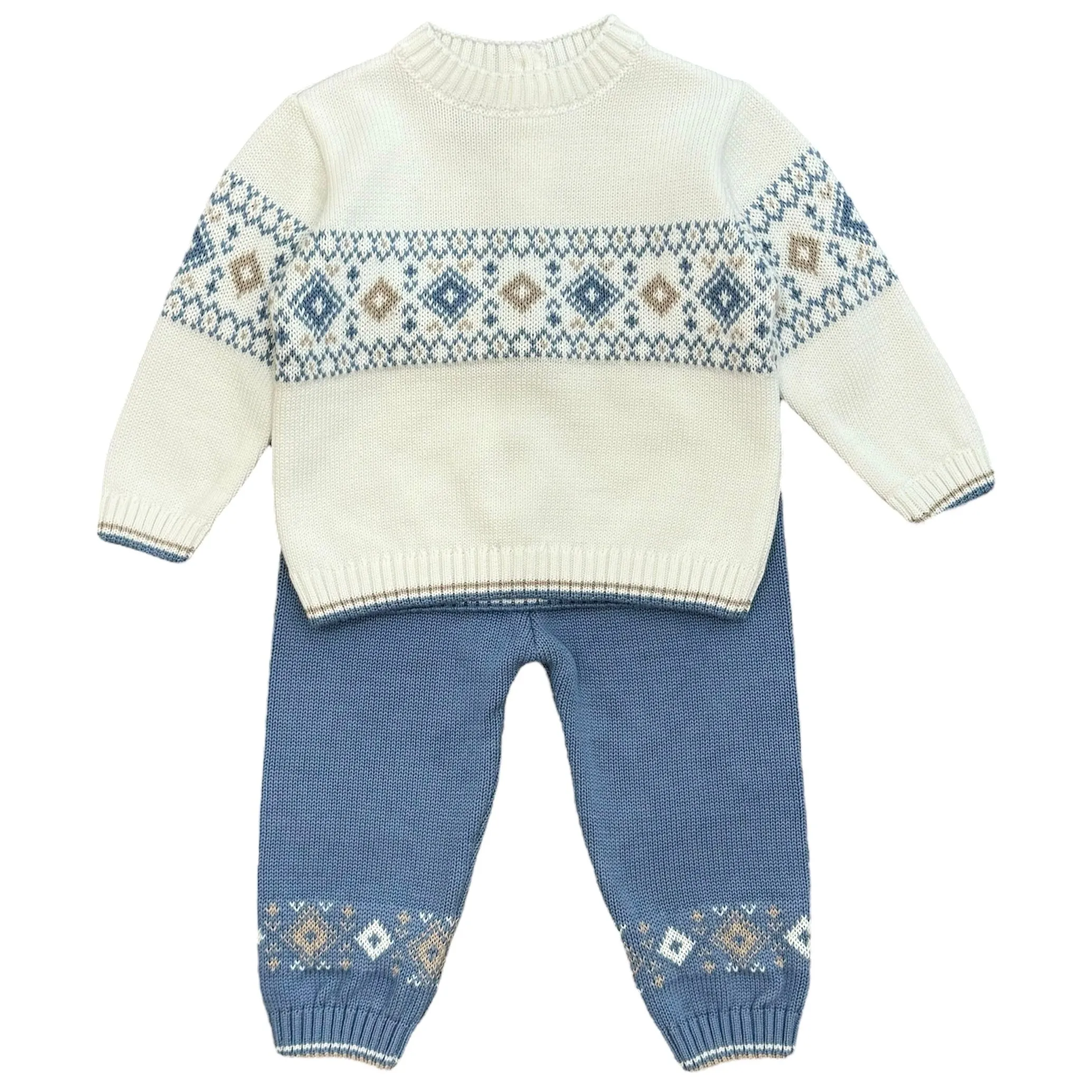 Jungen Creme Strick-Set