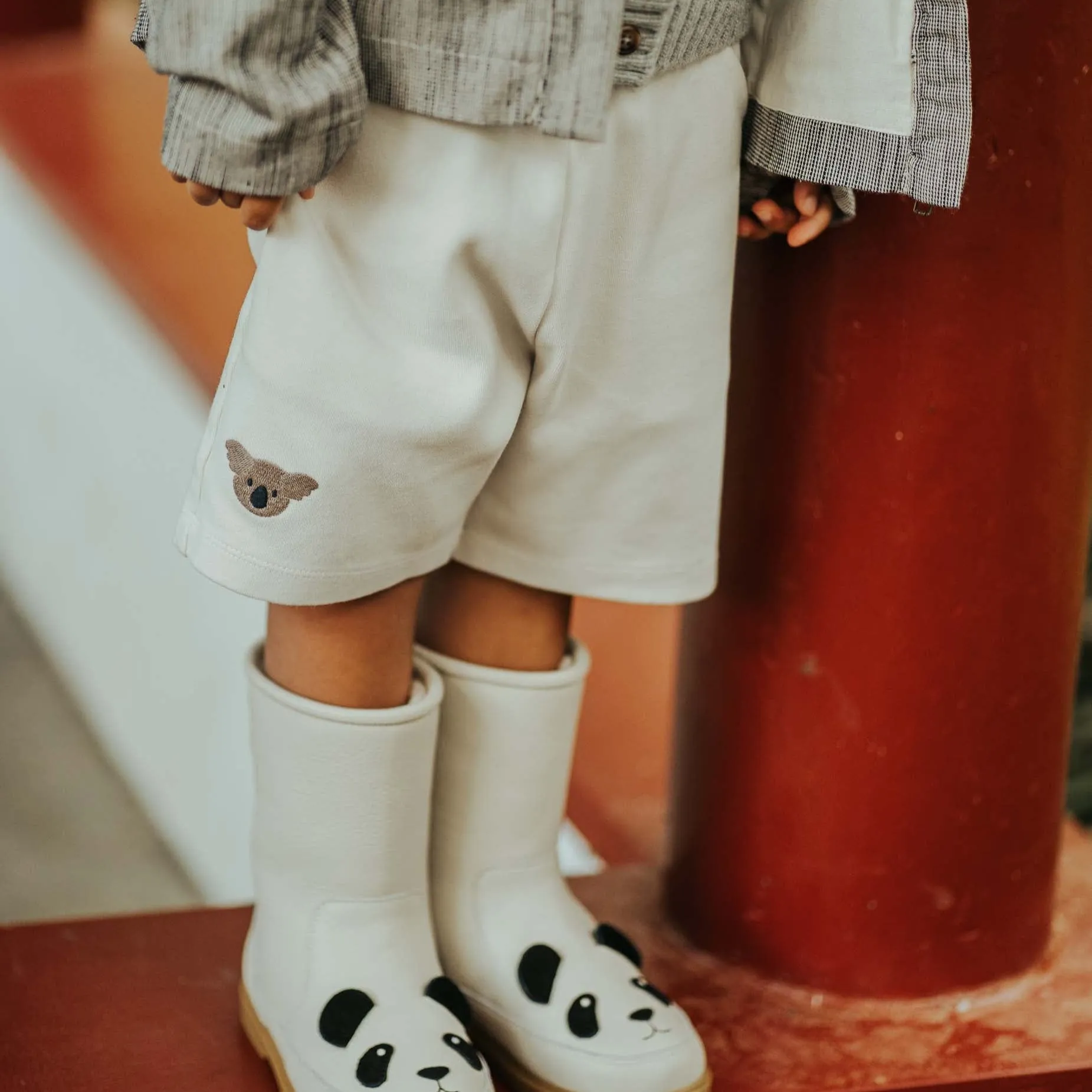 Jungen Creme Koala Shorts