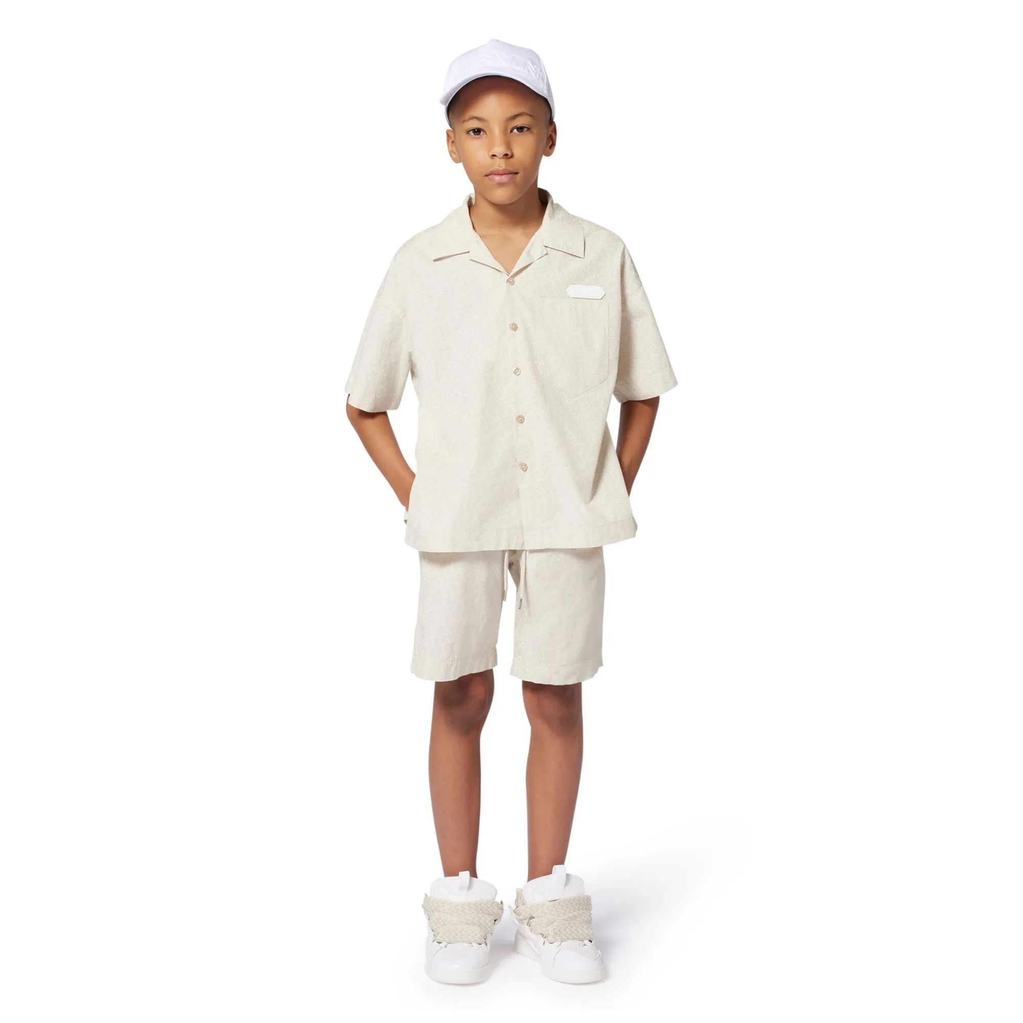 Boys Cream Logo Kurzarm
